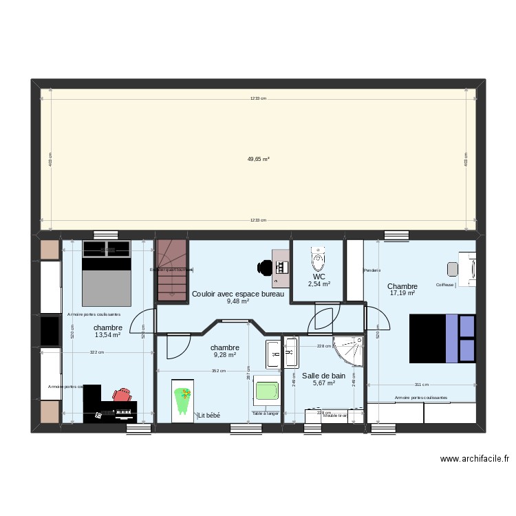 plan vente étage avec jardin. Plan de 0 pièce et 0 m2