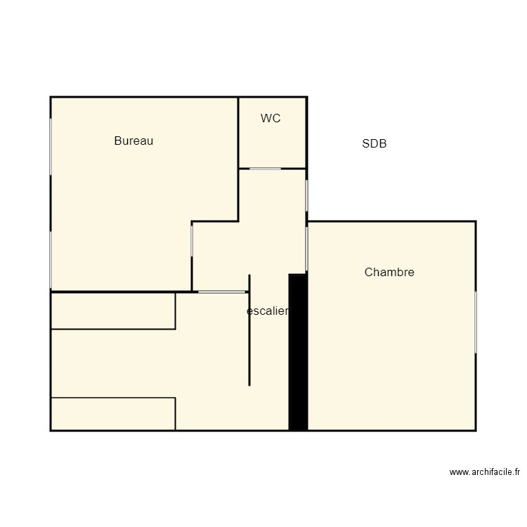 premier etage LV. Plan de 7 pièces et 45 m2