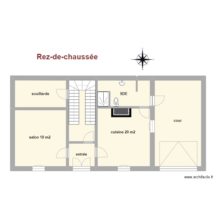 Chelan rdc. Plan de 7 pièces et 96 m2