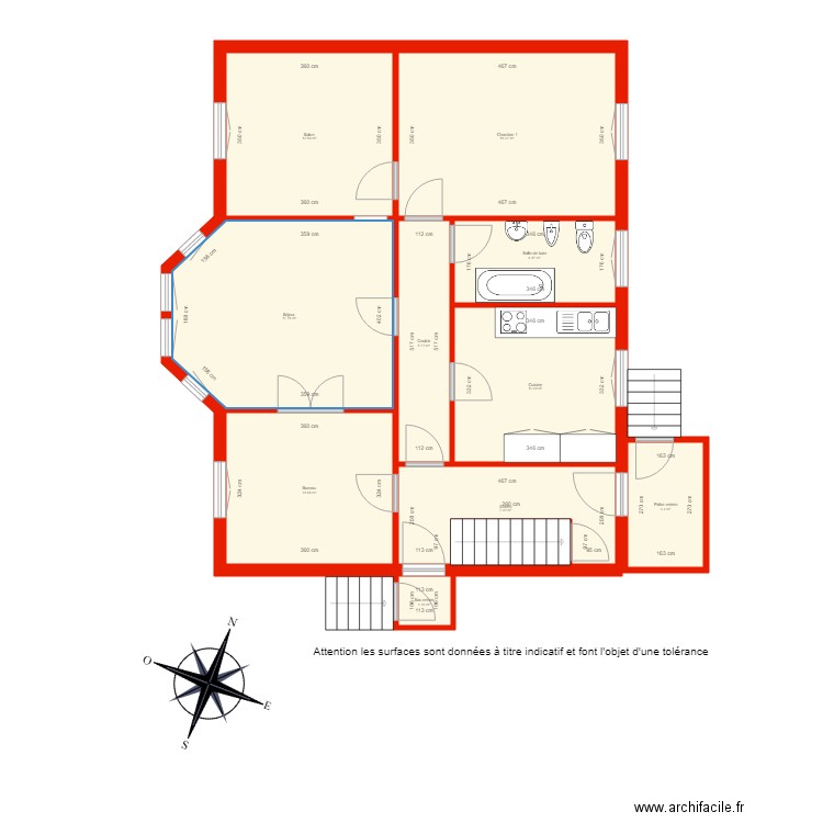 BI 3144 rdc côté. Plan de 0 pièce et 0 m2