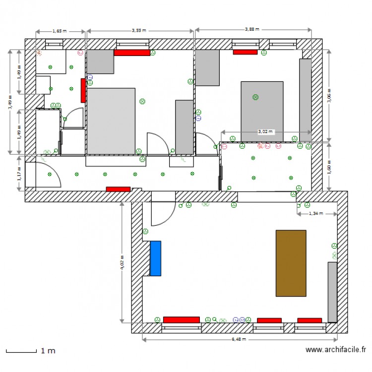 Travaux 2 - Electrique. Plan de 0 pièce et 0 m2