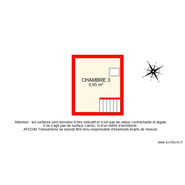 BI 7768 COMBLES. Plan de 2 pièces et 11 m2