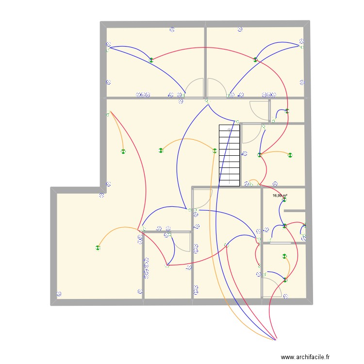 plan étage éclairage. Plan de 6 pièces et 103 m2