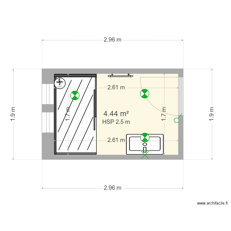 Salle de douche RDC. Plan de 0 pièce et 0 m2