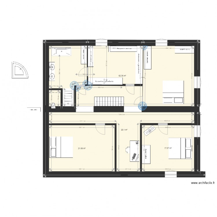 étage 2 avril 2017 bis. Plan de 0 pièce et 0 m2