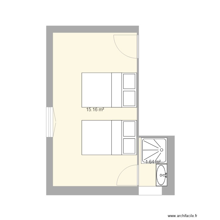 chambre 1 Faridouay version 2. Plan de 0 pièce et 0 m2