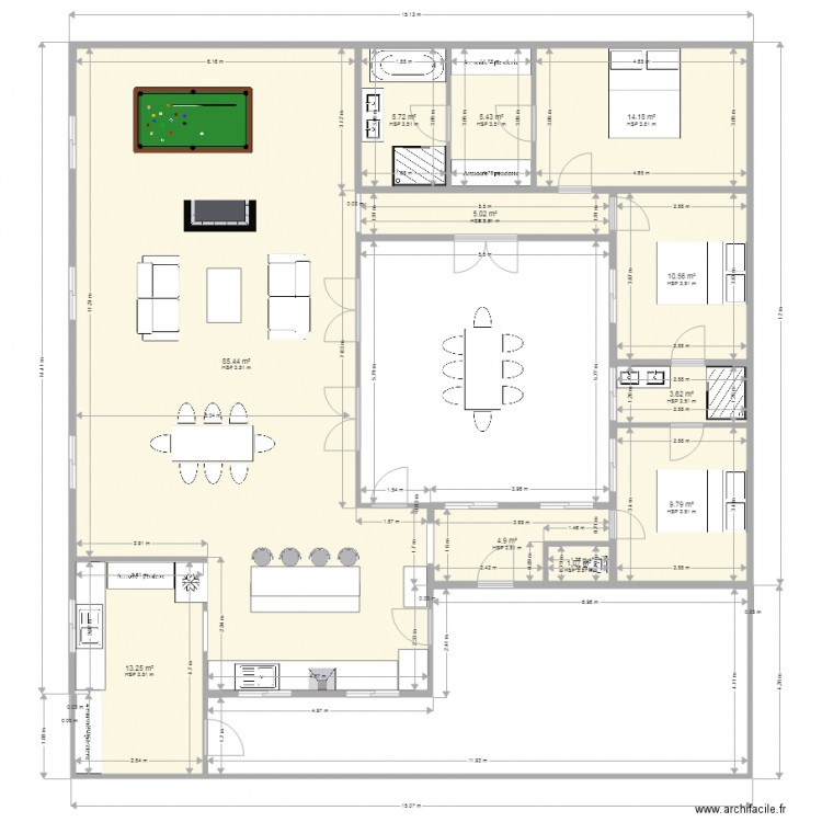 modele 160m2. Plan de 0 pièce et 0 m2