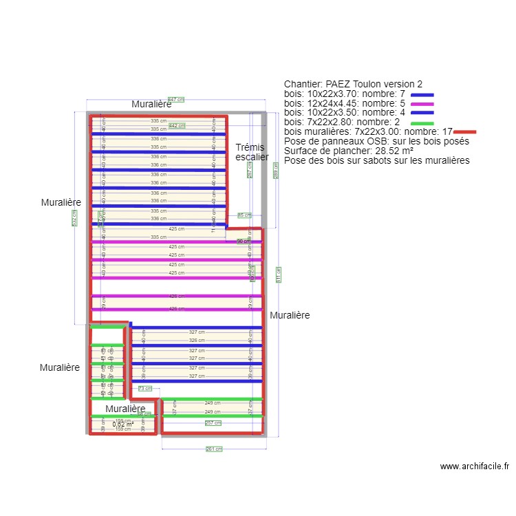 Plan PAEZ Plancher 2. Plan de 18 pièces et 21 m2