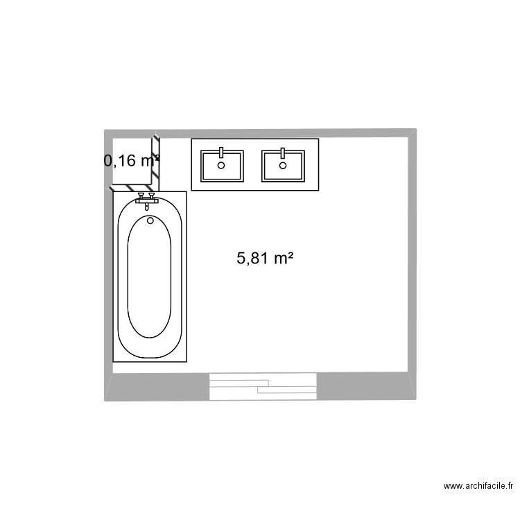 BILLEMONT PIERRE LOUIS D23010427. Plan de 2 pièces et 6 m2