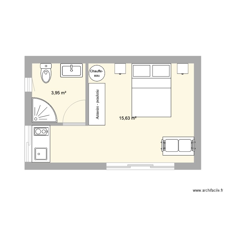 chalet studio. Plan de 0 pièce et 0 m2