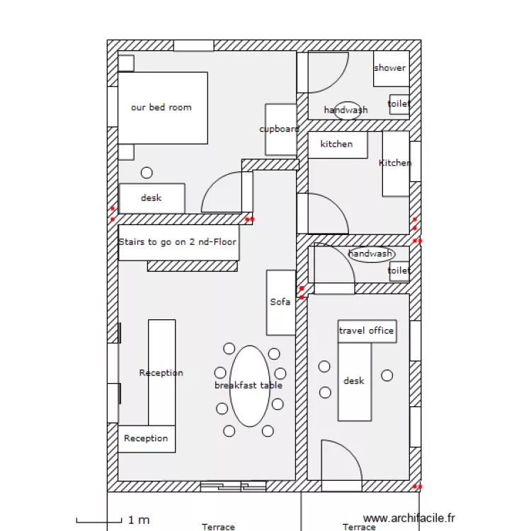 Bagan Home and Travel agency - idea for first floor. Plan de Bagan Home and Travel agency - idea for first floor. Plan de