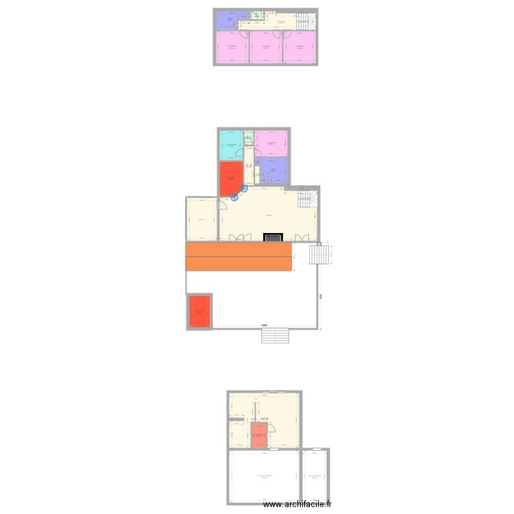Maison. Plan de 23 pièces et 267 m2