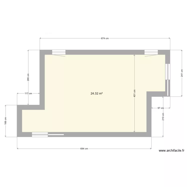 Chambre RDC. Plan de 