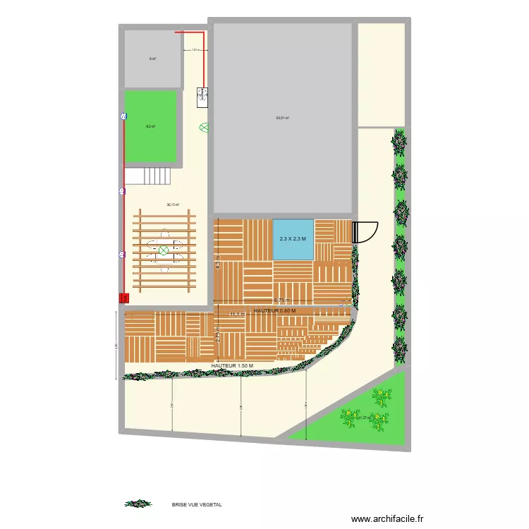 10 COCHOIS extérieur. Plan de 9 et 259 m² 10 COCHOIS extérieur. Plan de 9 et 259 m²