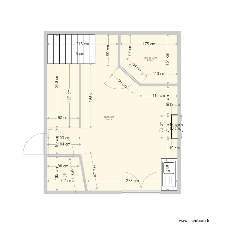 Salle de Bains Laurence et Dom EXISTANT 260920. Plan de 0 pièce et 0 m2