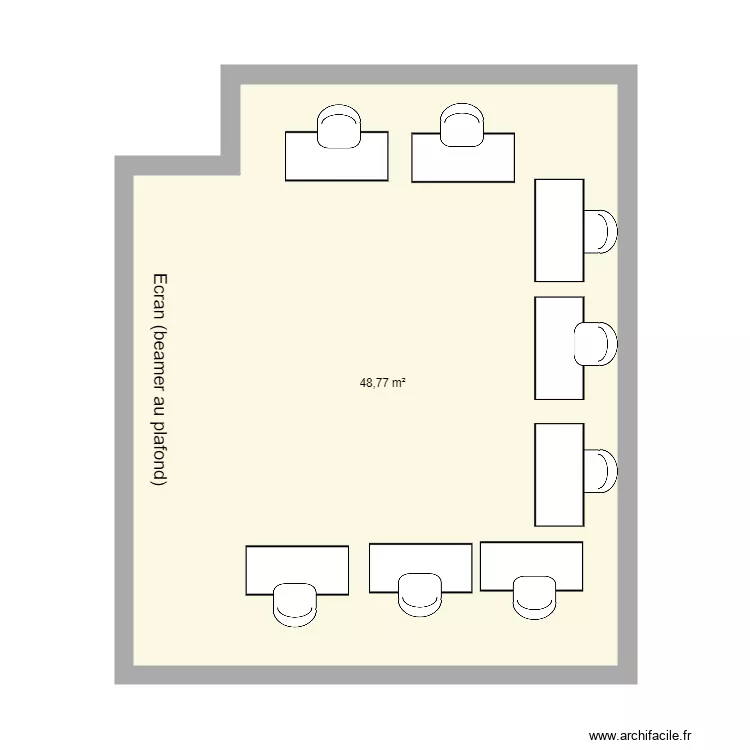 401  402  403  50m2 8 en U  . Plan de 