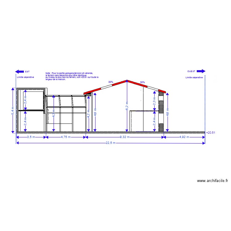 plan de coupe. Plan de 0 pièce et 0 m2