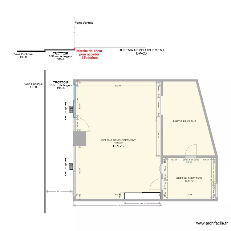 DOLEMA DEVELOPPEMENT AVANT TRAVAUX. Plan de 