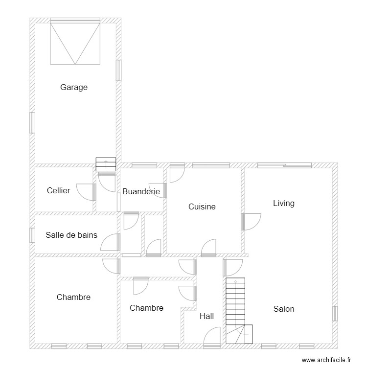 Thillaye. Plan de 13 pièces et 142 m2