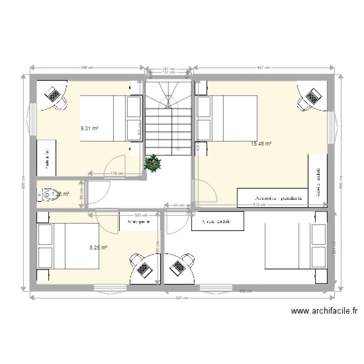Etage chambres. Plan de 0 pièce et 0 m2