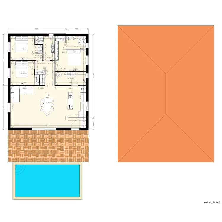 maison &agrave; construire. Plan de 
