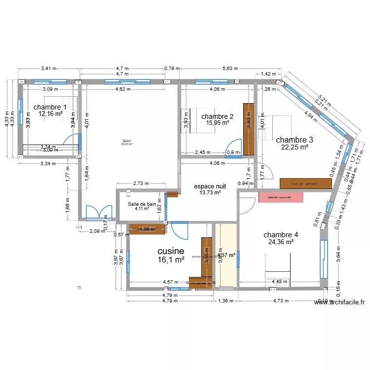 maison 2023. Plan de 9  et 147 m²