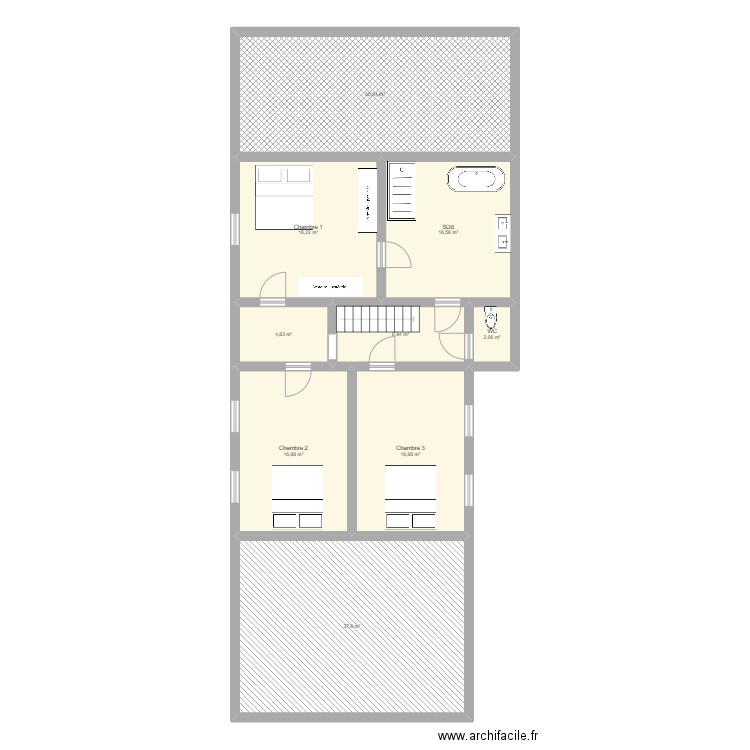Courtijat - 1ER - Projet 1. Plan de 9 pièces et 151 m2