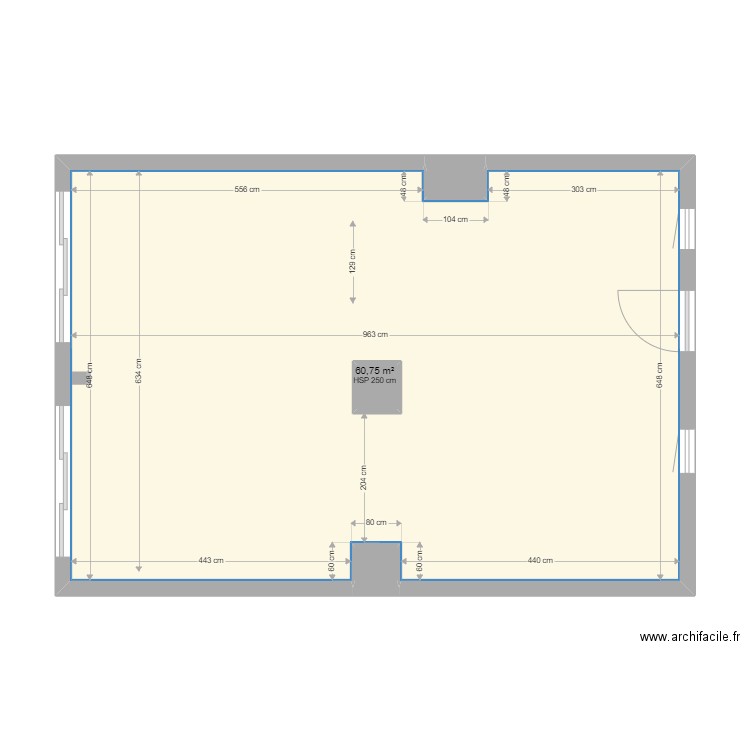 Plagne soleil V5. Plan de 4 pièces et 63 m2