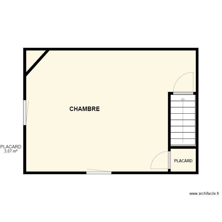 FOUCHER 1ER. Plan de 3 pièces et 33 m2