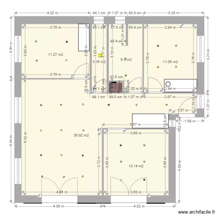 ETAGEMathRemCHEMINEE. Plan de 