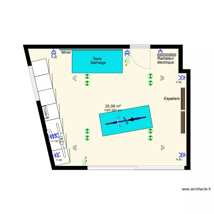 Salle sport Valenciennes. Plan de 