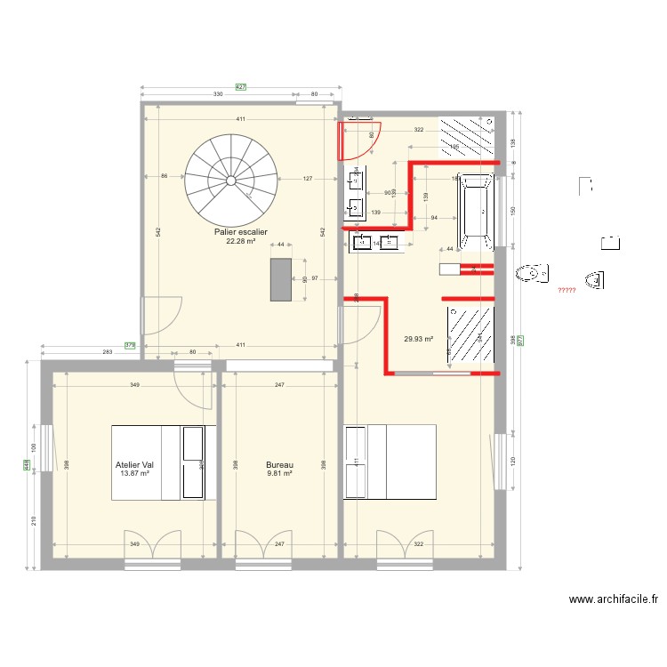 3 chambres étage test 1. Plan de 0 pièce et 0 m2