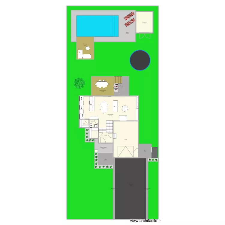 828 Madrigal ext&eacute;rieur mars 2021 piscine creus&eacute;e 2. Plan de 