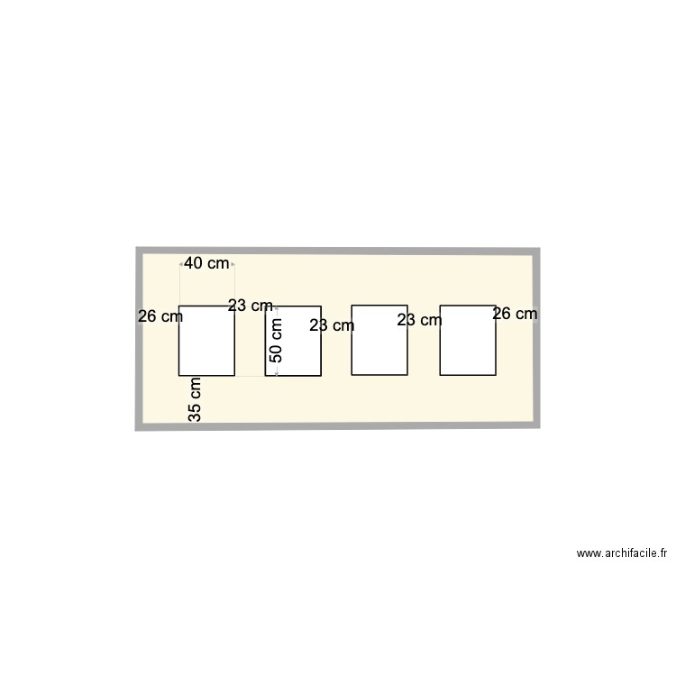 CADRE ROMAIN. Plan de 1 pièce et 3 m2