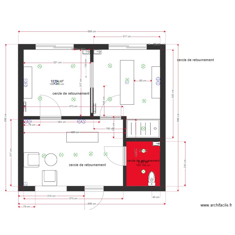 projet accec. Plan de 0 pièce et 0 m2