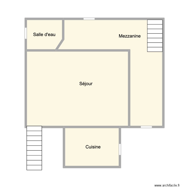 53 maire. Plan de 4 pièces et 45 m2