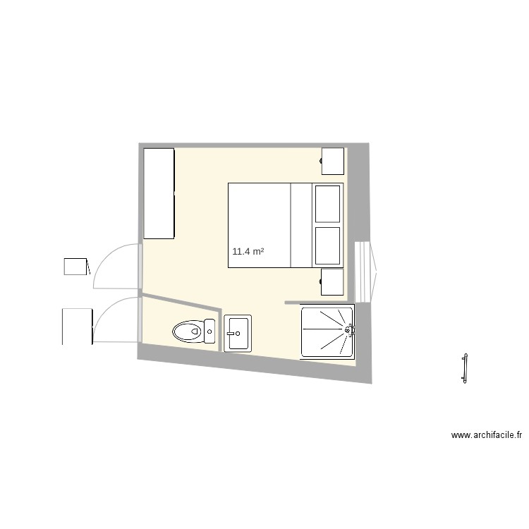 Chambre bas. Plan de 0 pièce et 0 m2