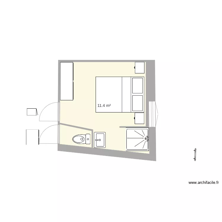 Chambre bas. Plan de 