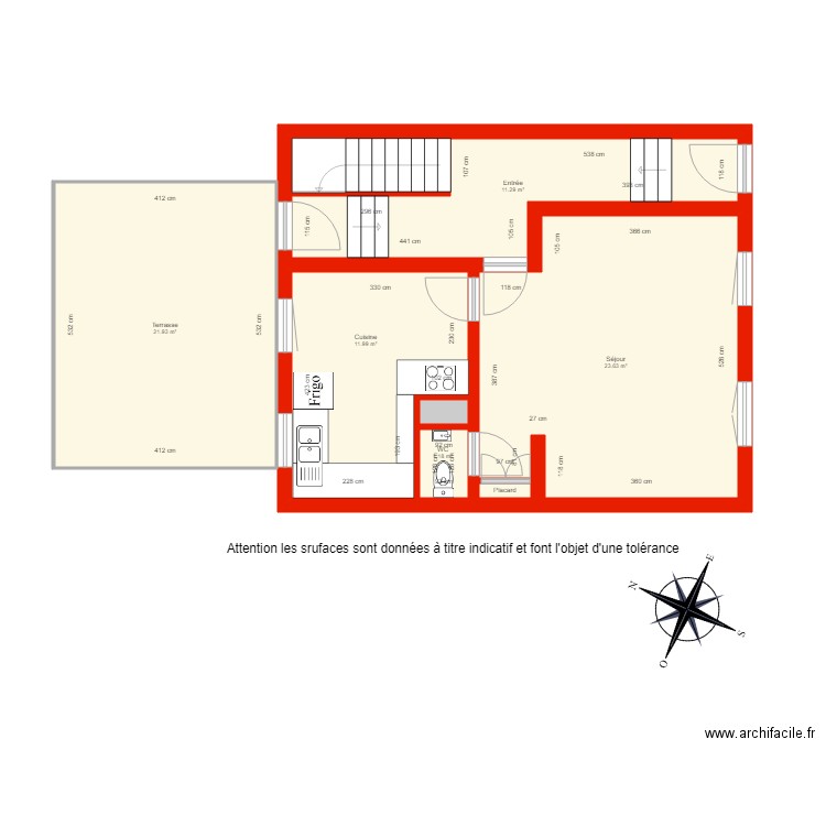 3192 rdc côté. Plan de 0 pièce et 0 m2