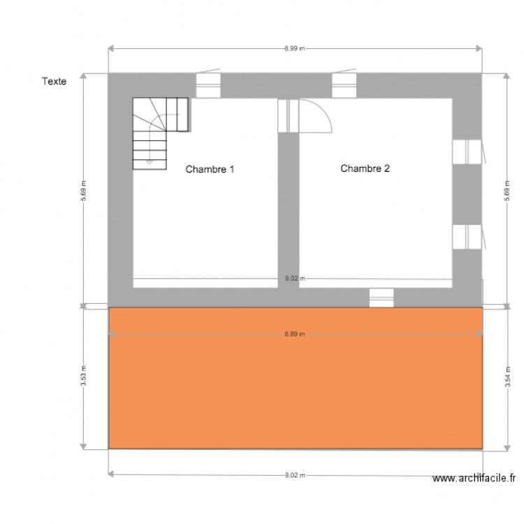 new existant Etage chambres2. Plan de 0 pièce et 0 m2