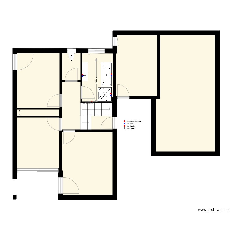 Plan Plomberie etage. Plan de 0 pièce et 0 m2