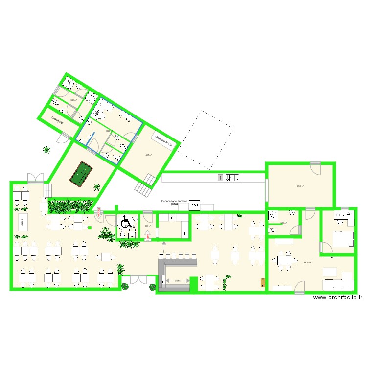 Plan restaurant v6 avec jeux. Plan de 0 pièce et 0 m2