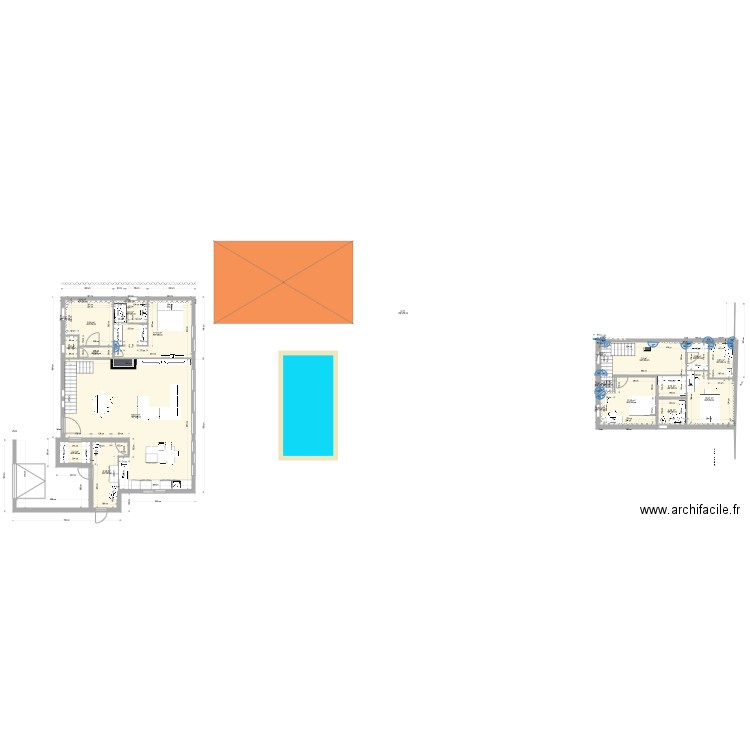 plan f. Plan de 26 pièces et 159 m2