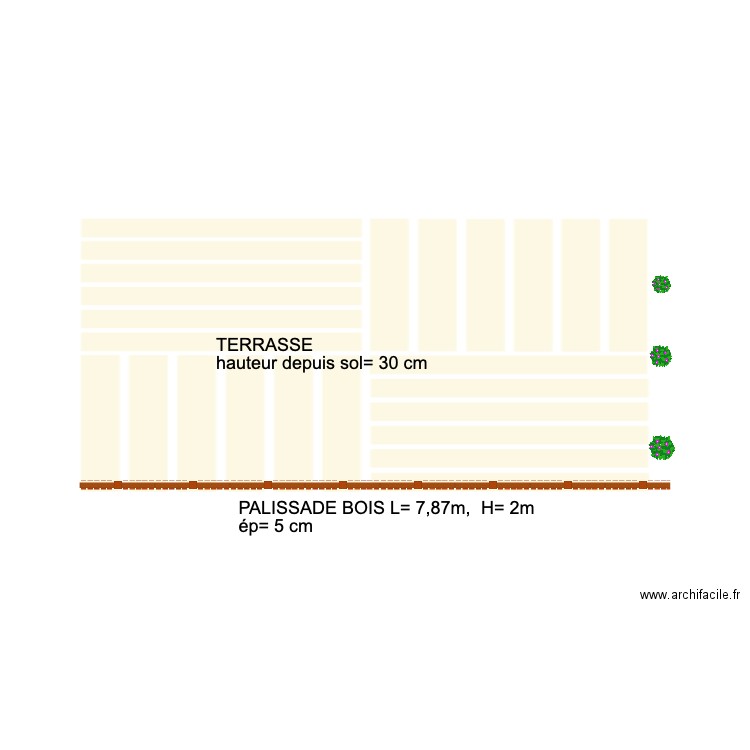palissade. Plan de 0 pièce et 0 m2