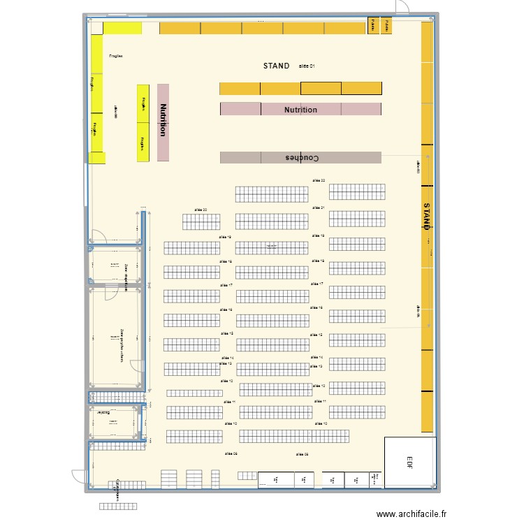 Plan D2P PHARMA cellule A répartition. Plan de 4 pièces et 777 m2