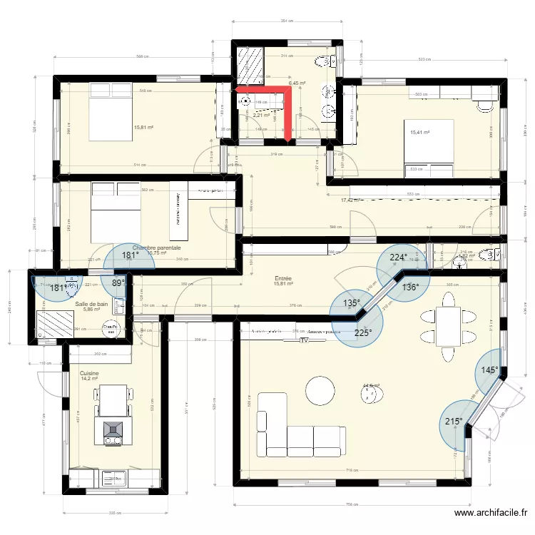 APPARTEMENT 3 CHAMBRES. Plan de 