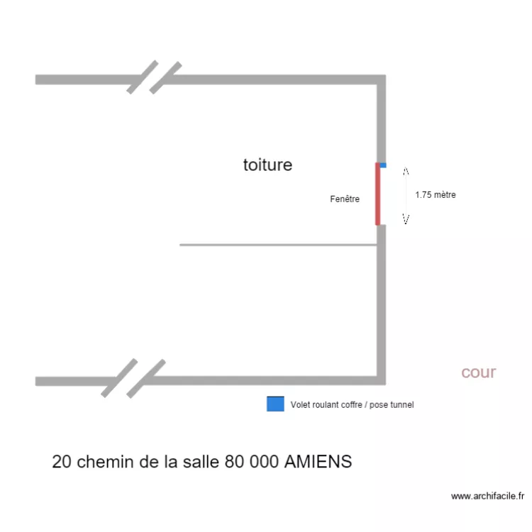 plan de coupe pignon gauche La Salle . Plan de 
