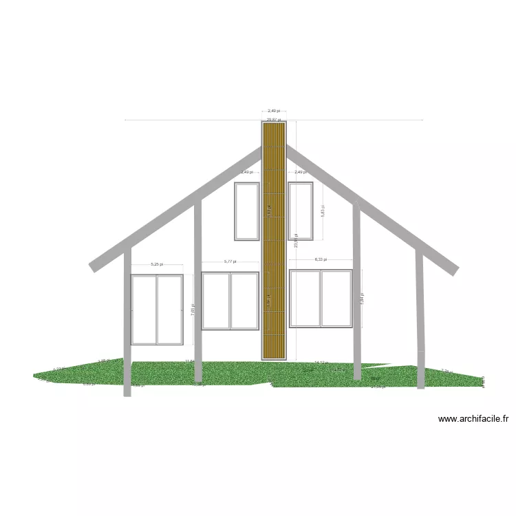 facade Sud. Plan de 