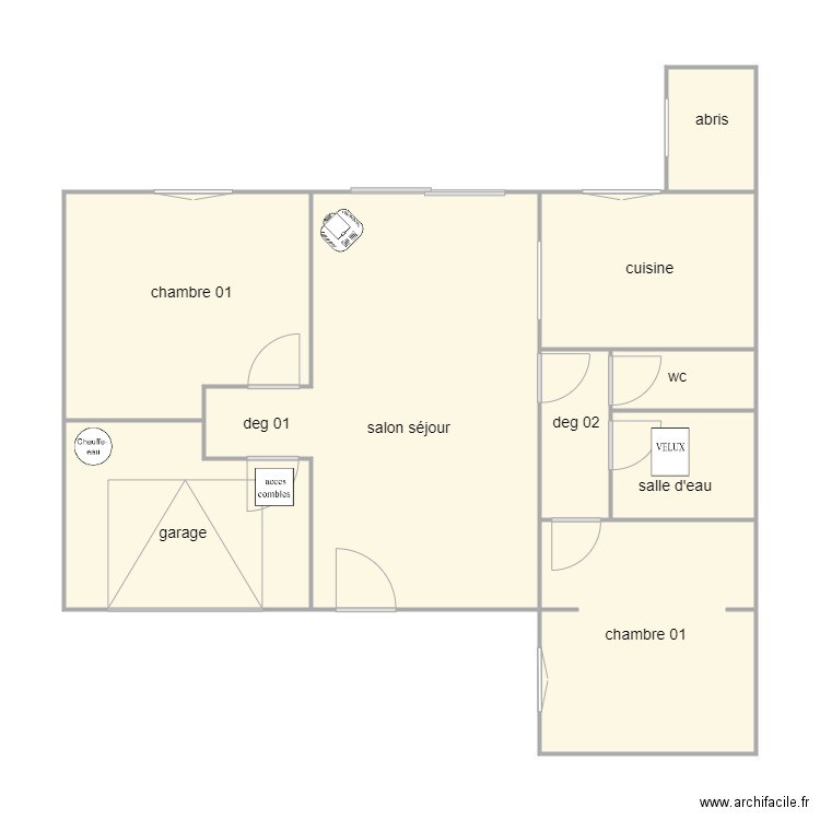 dezere 1301 am. Plan de 9 pièces et 78 m2