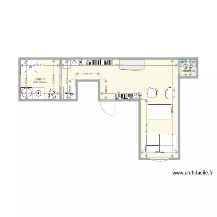 studio. Plan de 